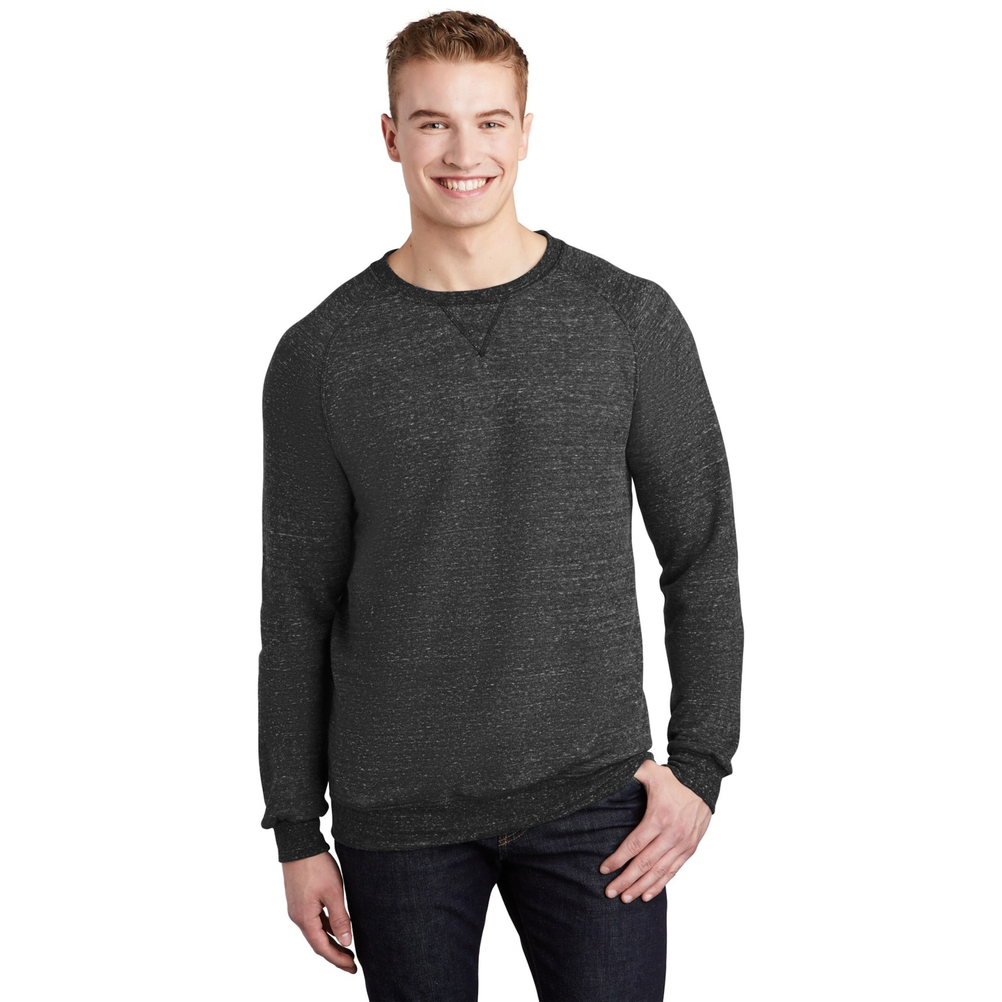 JERZEES® Snow Heather French Terry Raglan Crew